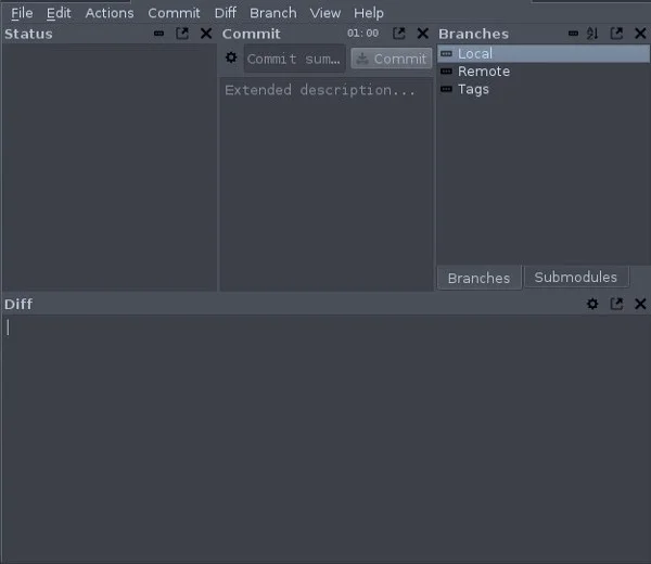 empty Git-cola window